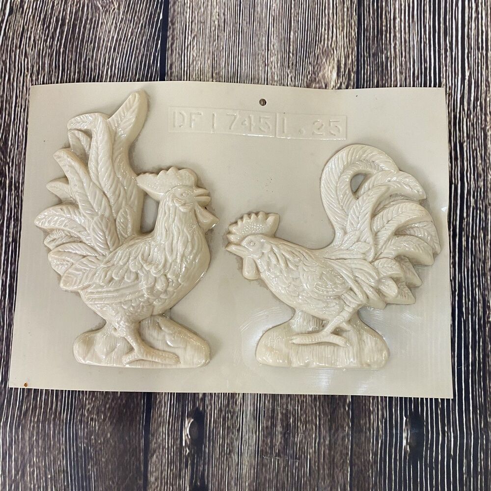 Vintage Double Rooster Mold Approximate 8 in X 5 in Plastic